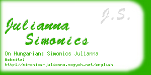 julianna simonics business card